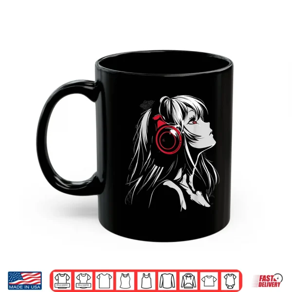 Mug Anime Manga Motif Headphone Artwork Anime Shirt