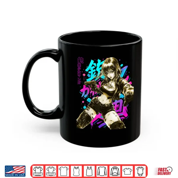 Mug Anime Waifu Sketch Line Art Manga Graffiti Graphic Shirt