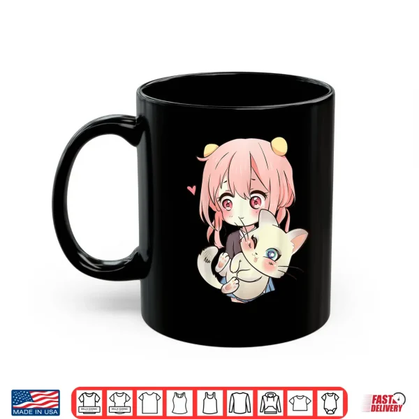 Mug Anime and Cats Lover for Teen Manga kawaii Graphic Otaku Shirt