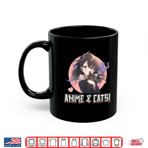 Mug Anime and Cats Manga Girl with a Cat Anime Lover Shirt