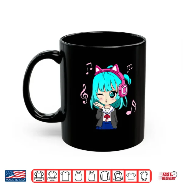 Mug Anime and Music Girl for Teen chibi graphic Anime girl Shirt