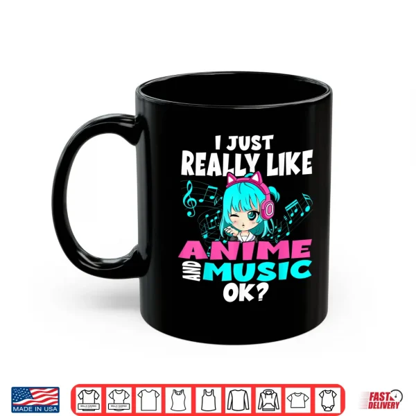 Mug Anime and music Kawaii chibi graphic teen anime girl Shirt 2