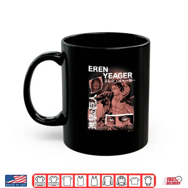 Mug Attack on Titan Eren Yeager Japanese Manga Collage Portrait Shirt