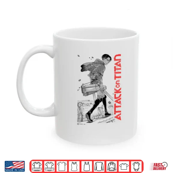 Mug Attack on Titan Levi Ackerman Japanese Manga Epic Portrait Shirt