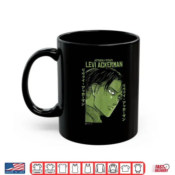 Mug Attack on Titan Levi Ackerman Japanese Manga Face Portrait Shirt