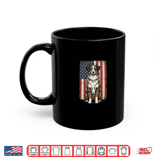 Mug Australian Shepherd USA Flag 4th Of July Shirt