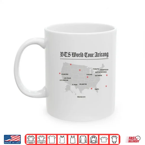 Mug B T S World Tour Arirang Map Shirt