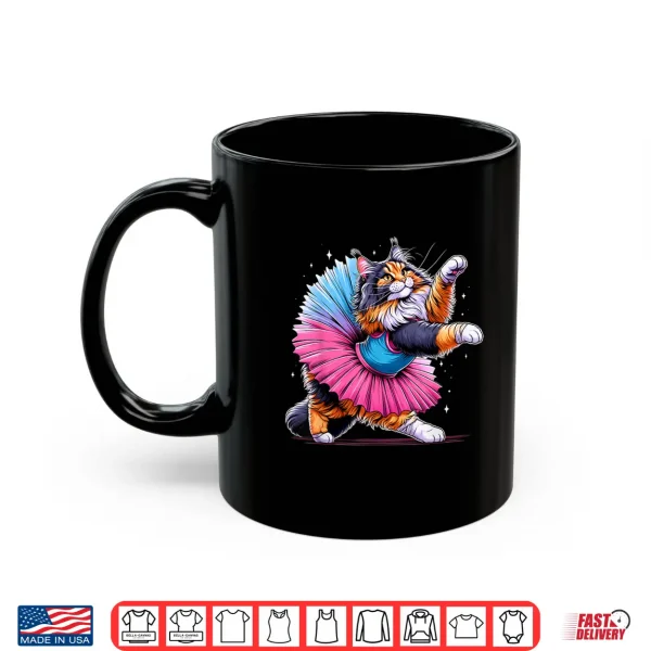 Mug Ballerina Maine Coon Cat Dancing Shirt