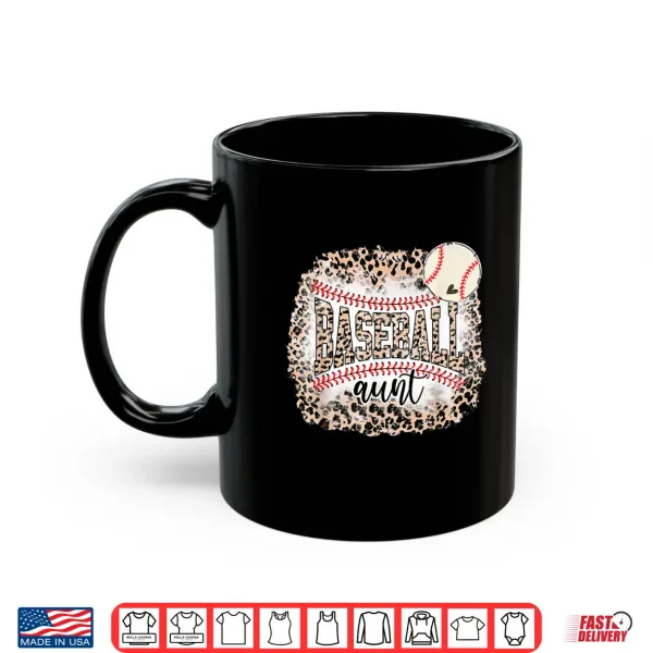 Mug Baseball Aunt Leopard Softball Auntie Funny Mothers Day Shirt
