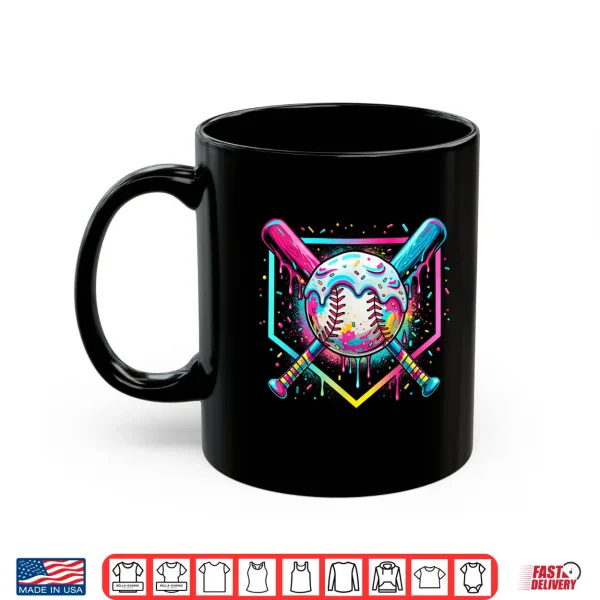 Mug Baseball Drip Ice Cream Baseball Boys Kids Youth Shirt