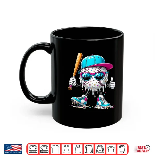 Mug Baseball Drip Shirt for Boys Baseball 101 Shirt