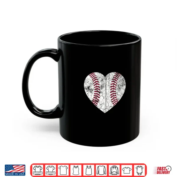 Mug Baseball Heart Fun Mom Dad Men Women Softball Wife Shirt