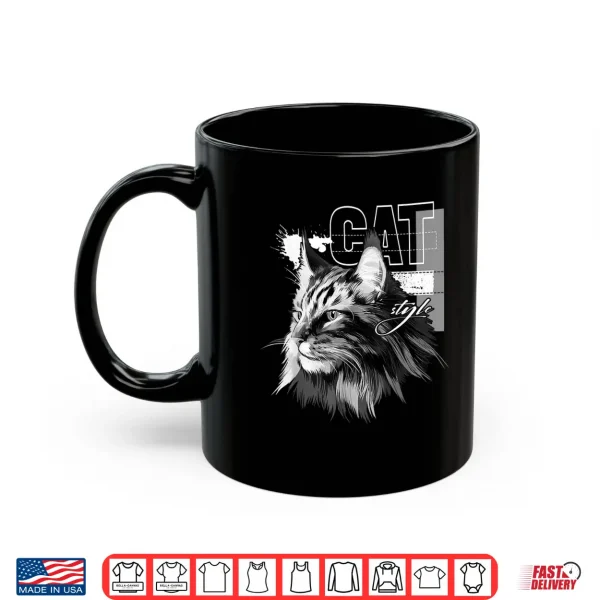 Mug Beautiful Maine Coon Cat Professional Minimalist Modern Graphic Shirt