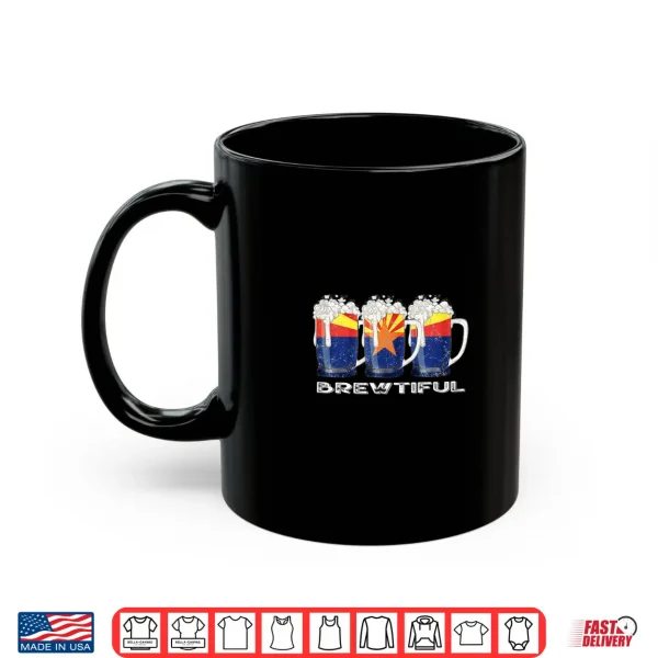 Mug Beer Lover Funny Brewtiful AZ Arizona State Flag Shirt