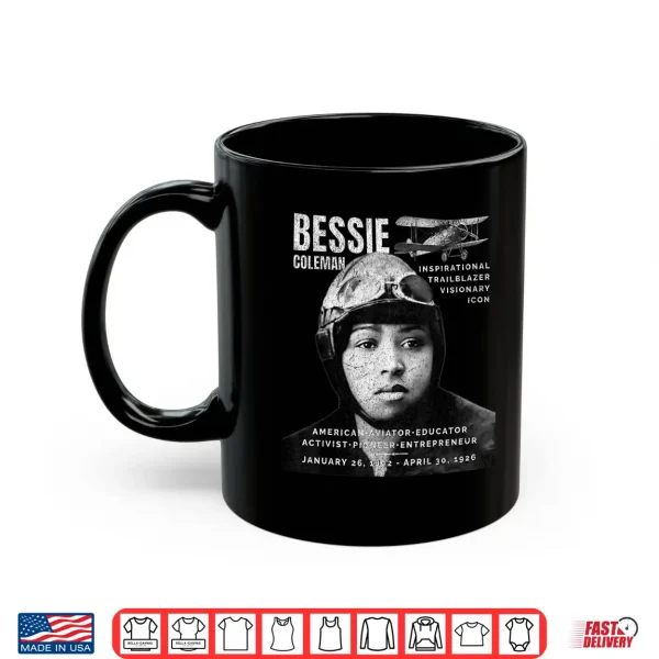 Bessie Coleman Black Aviator Women History Month Juneteenth Shirt 3 Mug Bessie Coleman Black Aviator Women History Month Juneteenth Shirt