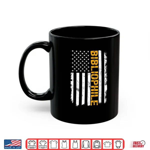 Mug Bibliophile American Flag Bookworm Bibliophilia Enthusiast Shirt
