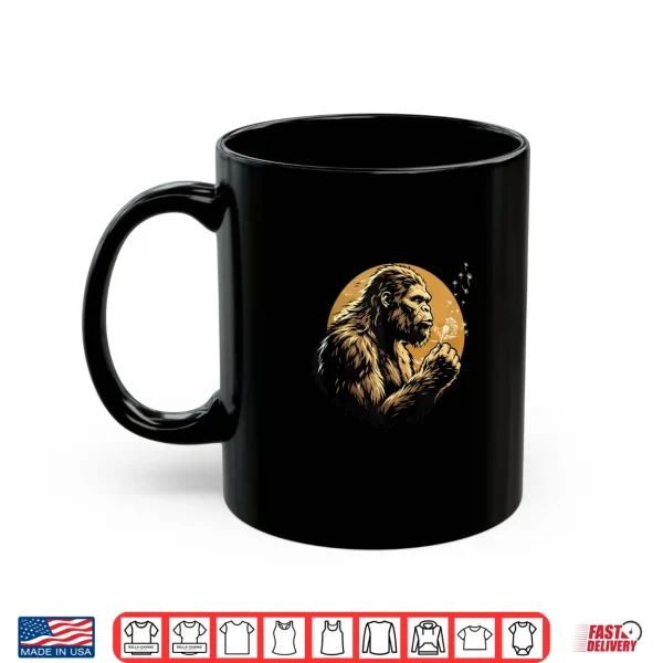 Mug Bigfoot Blowing Dandelion Whimsical Peaceful Sasquatch Retro Shirt
