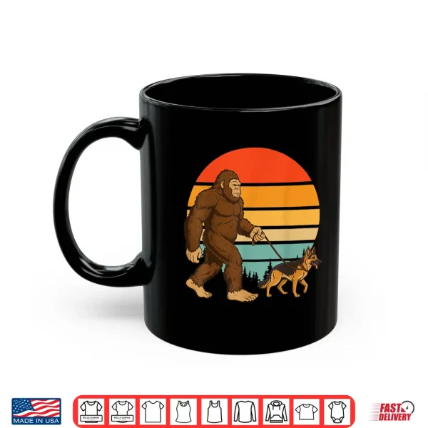 Mug Bigfoot German Shepherd Retro Professional Minimalist Modern Graphic Shirt