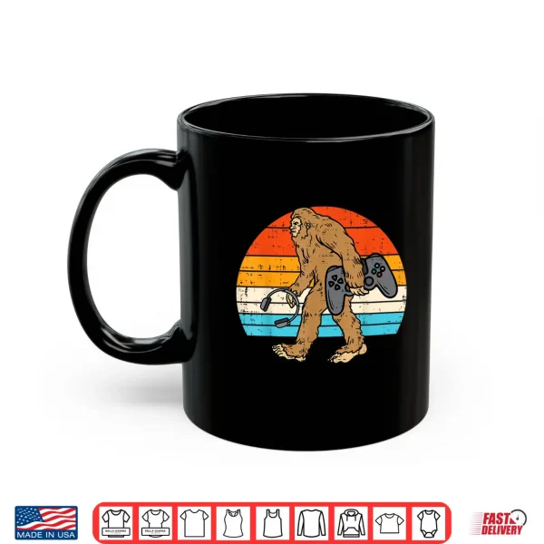 Mug Bigfoot Sasquatch Gamer Retro Gaming Men Boys Kids Teens Shirt