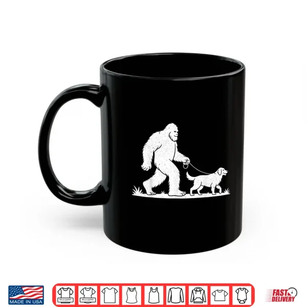 Mug Bigfoot and Golden Retriever Canine Lover Dog Owner Shirt