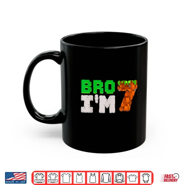 Mug Birthday Boy 7th Birthday Im 7 Year Old Gamer Pixel Number Shirt