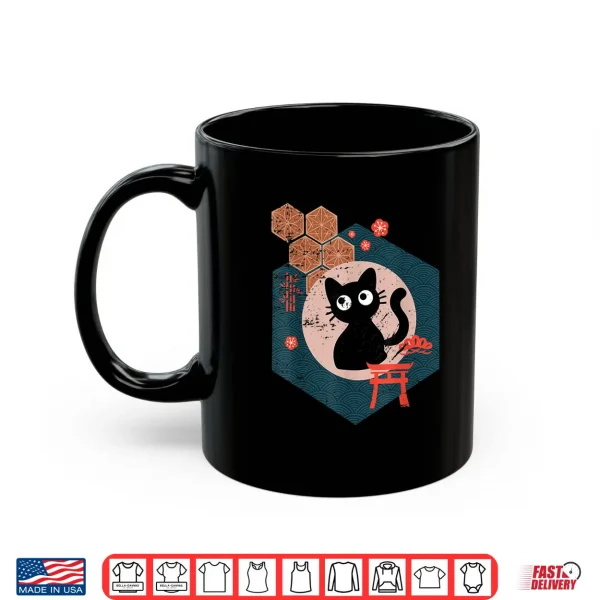 Mug Black Cat Lover japanese kitten anime tokyo otaku lifestyle Shirt