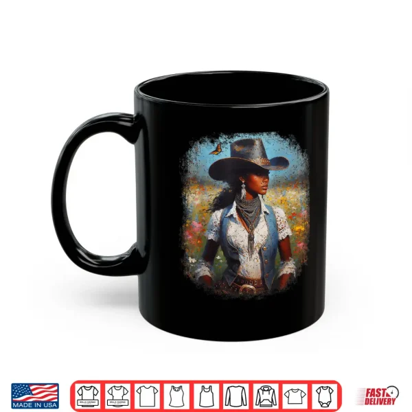 Mug Black Cowgirl Painting Art Western Rodeo Melanin Black Woman Shirt