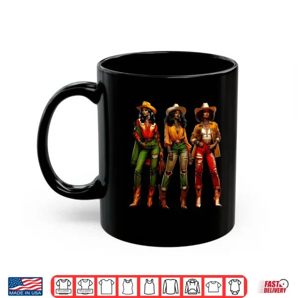 Mug Black Cowgirl Western Rodeo Juneteenth Freedom Texas Women Shirt