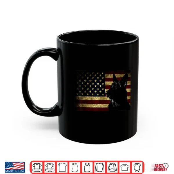 Mug Black German Shepherd American Flag Fourth July GSD Dog Shirt