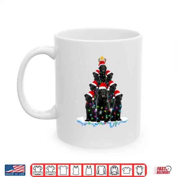 Mug Black Labrador Santa Christmas Tree Lights Xmas Dog Dogmas Shirt