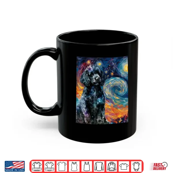 Mug Black Poodle Starry Night Dog Lover Puppy Pet Owner Shirt