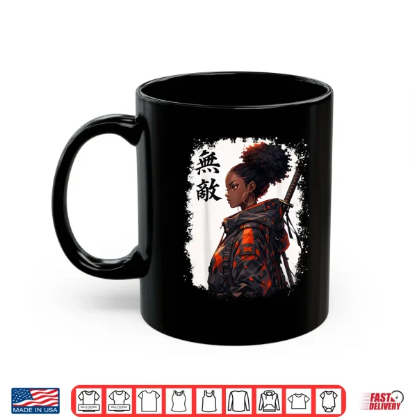 Mug Black Samurai Girl Anime Warrior Afro African Pride Shirt