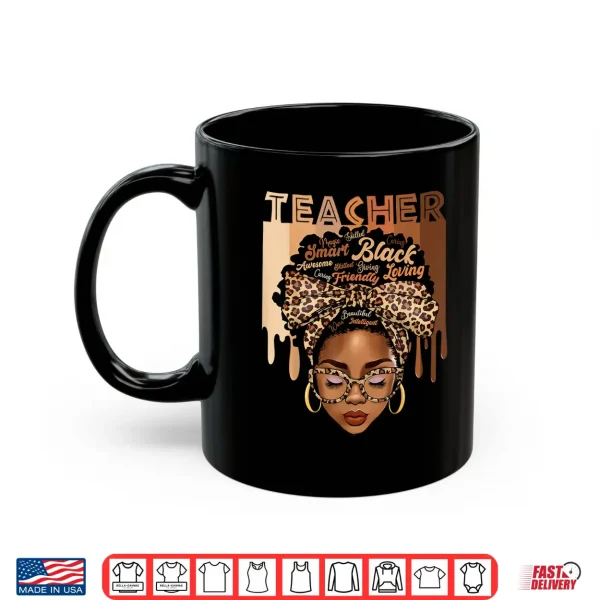 Mug Black Teacher Magic Black History Month Afro Hair Melanin Shirt