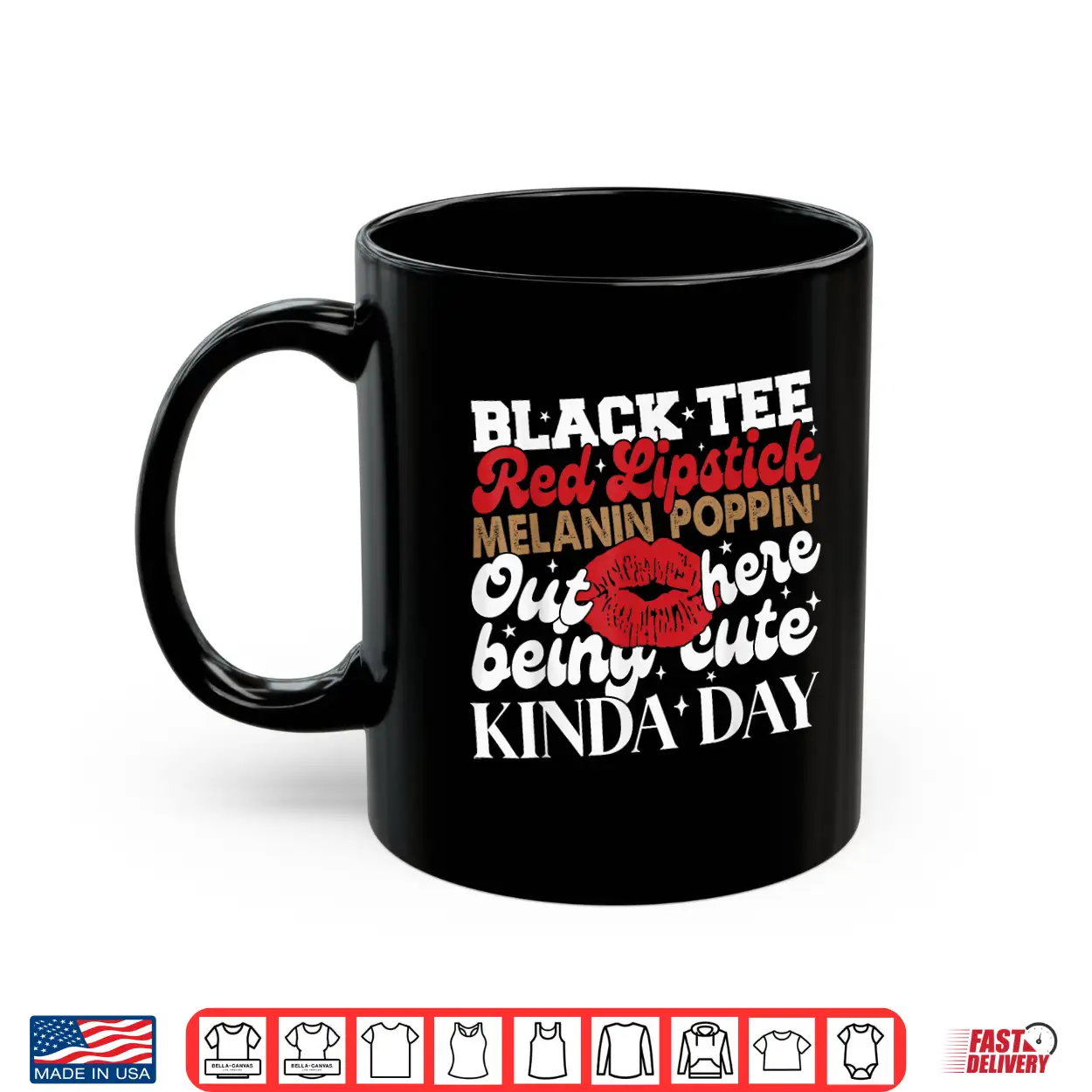 Black Tee Red Lipstick Melanin Juneteenth Black History Shirt Black Tee Red Lipstick Melanin Juneteenth Black History Shirt