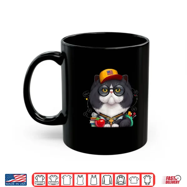 Mug Black White Persian Cat Schoolkid Back To School Shirt