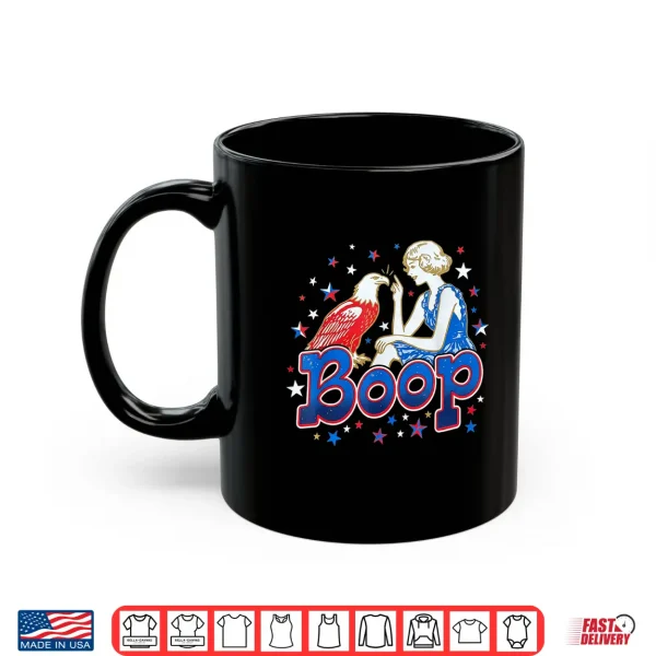 Mug Boop Vintage Girl and Eagle Funny Patriotic Retro Art Shirt
