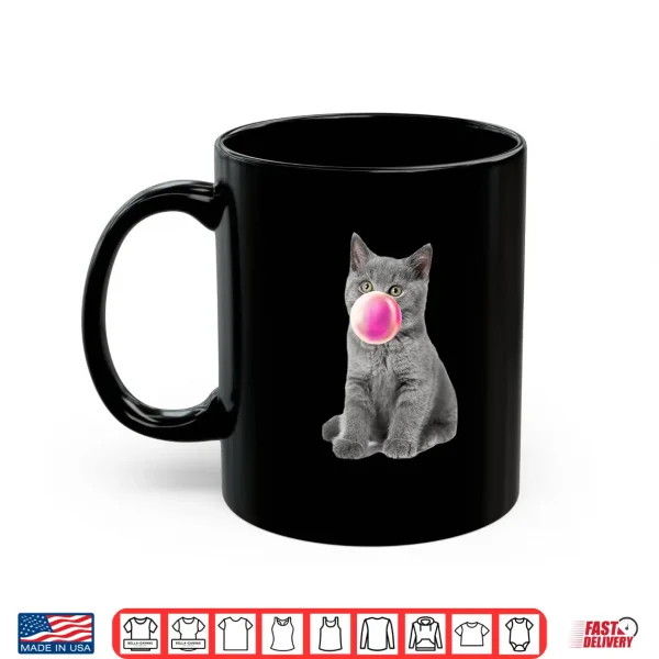 Mug British shorthair cat chews gum bubble Bubble Gum Shirt