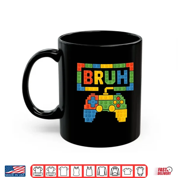 Mug Building Blocks Bruh Boys Kids Birthday Brick Builder Gamer Shirt