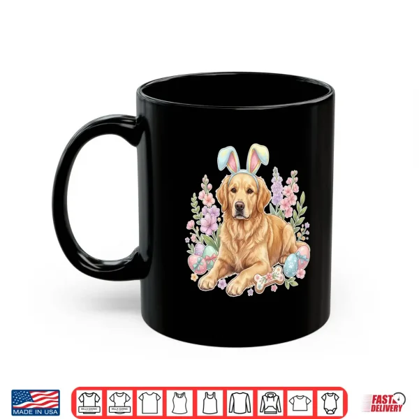 Mug Bunny Ears Floral Spring Golden Retriever Easter Day Dog Shirt