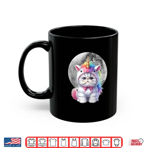 Mug Butterfly Unicorn Persian Cat With Full Moon Shirt
