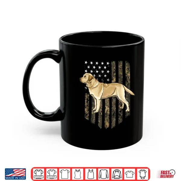 Mug Camo American Flag Yellow Labrador Retriever Fourth Of July USA Shirt
