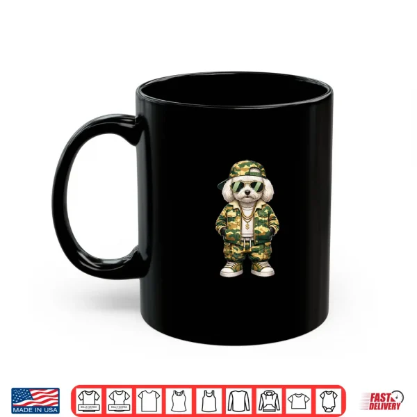 Mug Camo Hip Hop Toy Poodle Camouflage Gangsta Streetwear Hustle Shirt