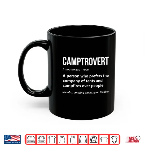 Mug Camper Funny Camptrovert Definition RV Glamping Tent Camping Shirt