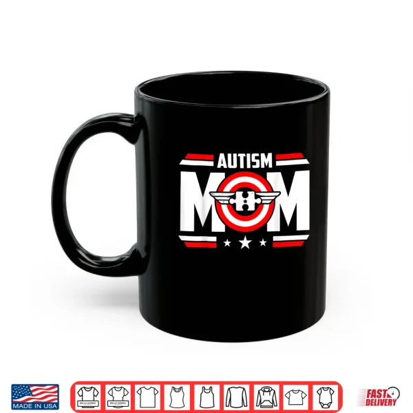Mug Captain Autism Mom Superhero Autistic Mothers Day Shirt