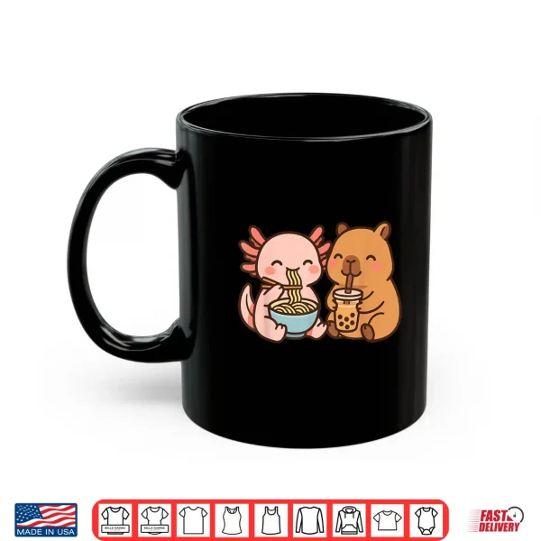 Mug Capybara Axolotl Kawaii Kids Anime Boba Tea Ramen Shirt