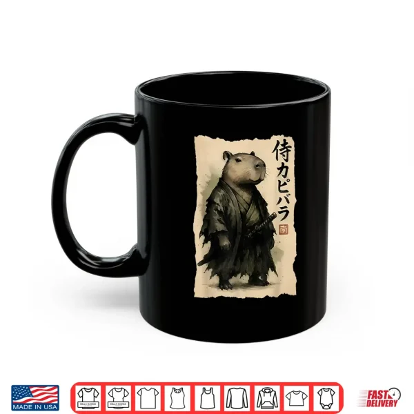 Mug Capybara Samurai Japanese Warrior Graphic Anime Ukiyo e Art Shirt