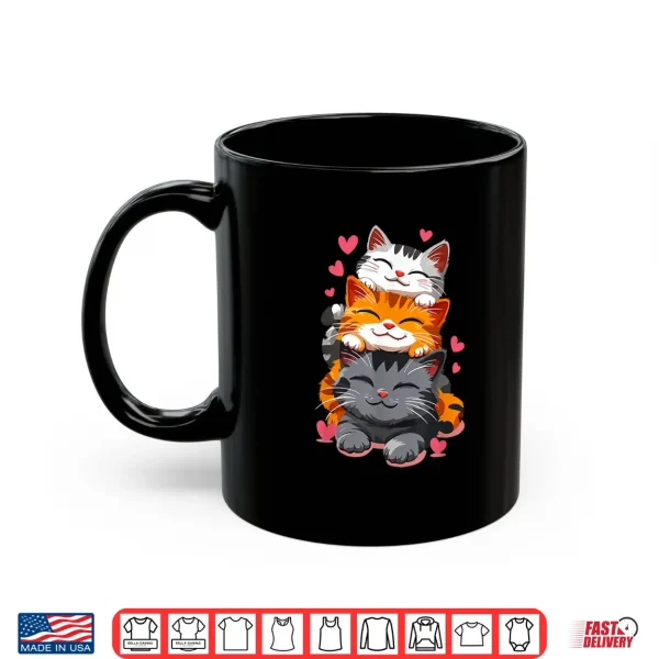 Mug Cat Cats Cute Kitty Pile Anime Kawaii Neko Lover Cats Kitty Shirt