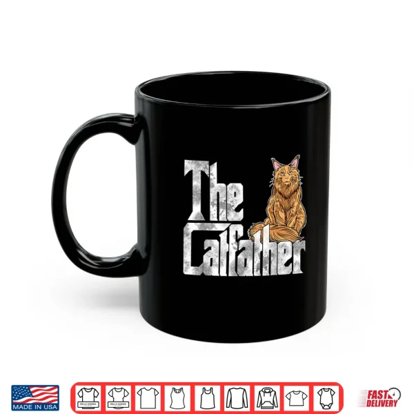 Mug Cat Dad The Catfather Maine Coon Cat Father Kitty Daddy Shirt