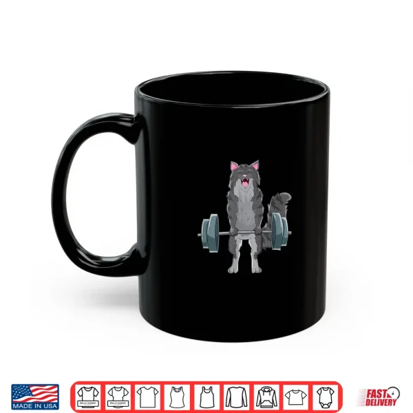 Mug Cat Deadlifting Design Maine Coon Lift Gift Professional Graphic Shirt
