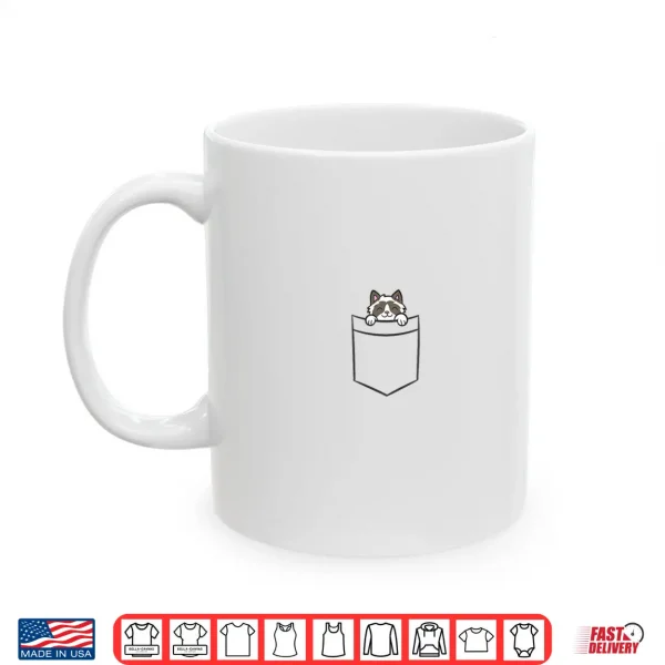 Mug Cat In The Pocket Cute Ragdoll Cat Shirt